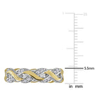 Two-tone sterling silver infinity eternity ring with lab-grown diamonds by Lord & Taylor, close-up of shared prong setting