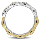 Two-tone sterling silver infinity eternity ring with lab-grown diamonds by Lord & Taylor, detail view