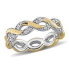 Two-tone sterling silver infinity eternity ring with lab-grown diamonds by Lord & Taylor, front view
