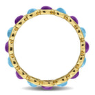 Amethyst and Swiss blue topaz heart ring in yellow silver, diagonal angle by Lord & Taylor