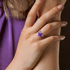 Amethyst cocktail ring worn on hand, lifestyle view by Lord & Taylor