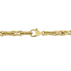 Amethyst station link necklace in yellow-plated silver, back view showing clasp