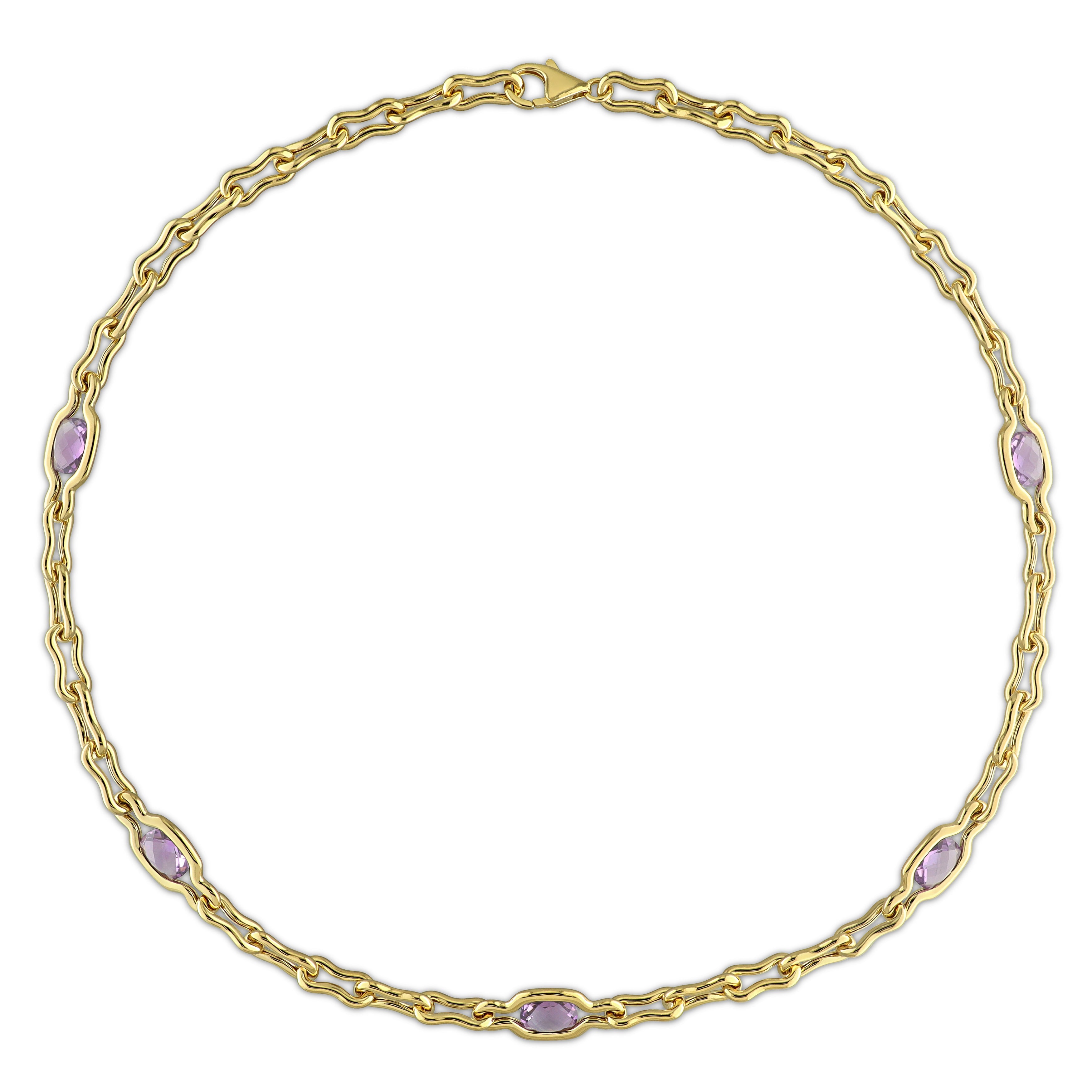 Lord & Taylor amethyst necklace, detail view of cushion-cut gemstones