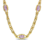 Yellow-plated silver amethyst station necklace by Lord & Taylor, front view