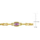 Cushion-cut amethyst gemstone in bezel setting, close-up detail of Lord & Taylor bracelet