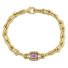 Yellow-plated sterling silver station bracelet with cushion-cut amethyst by Lord & Taylor, front view