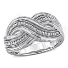 Sterling silver diamond infinity ring by Lord & Taylor, front view