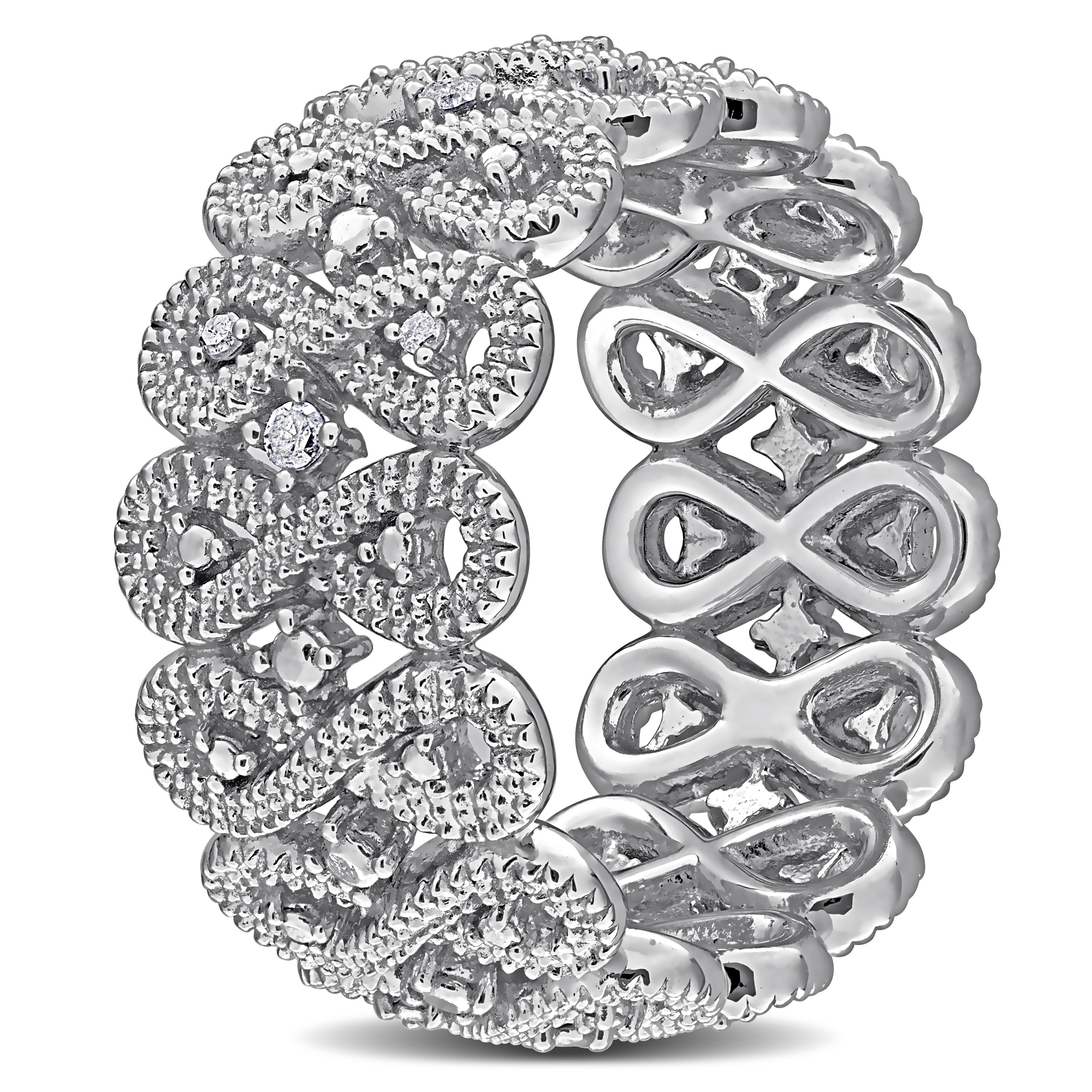Sterling silver diamond eternity ring by Lord & Taylor, back view