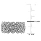 Sterling silver diamond eternity ring by Lord & Taylor, close-up of diamond setting