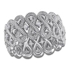 Sterling silver diamond eternity ring with infinity motif by Lord & Taylor, front view