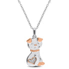 Sterling silver koala bear pendant necklace with diamond accents by Lord & Taylor, front view