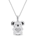 Sterling silver dog pendant necklace with diamond accents by Lord & Taylor, front view