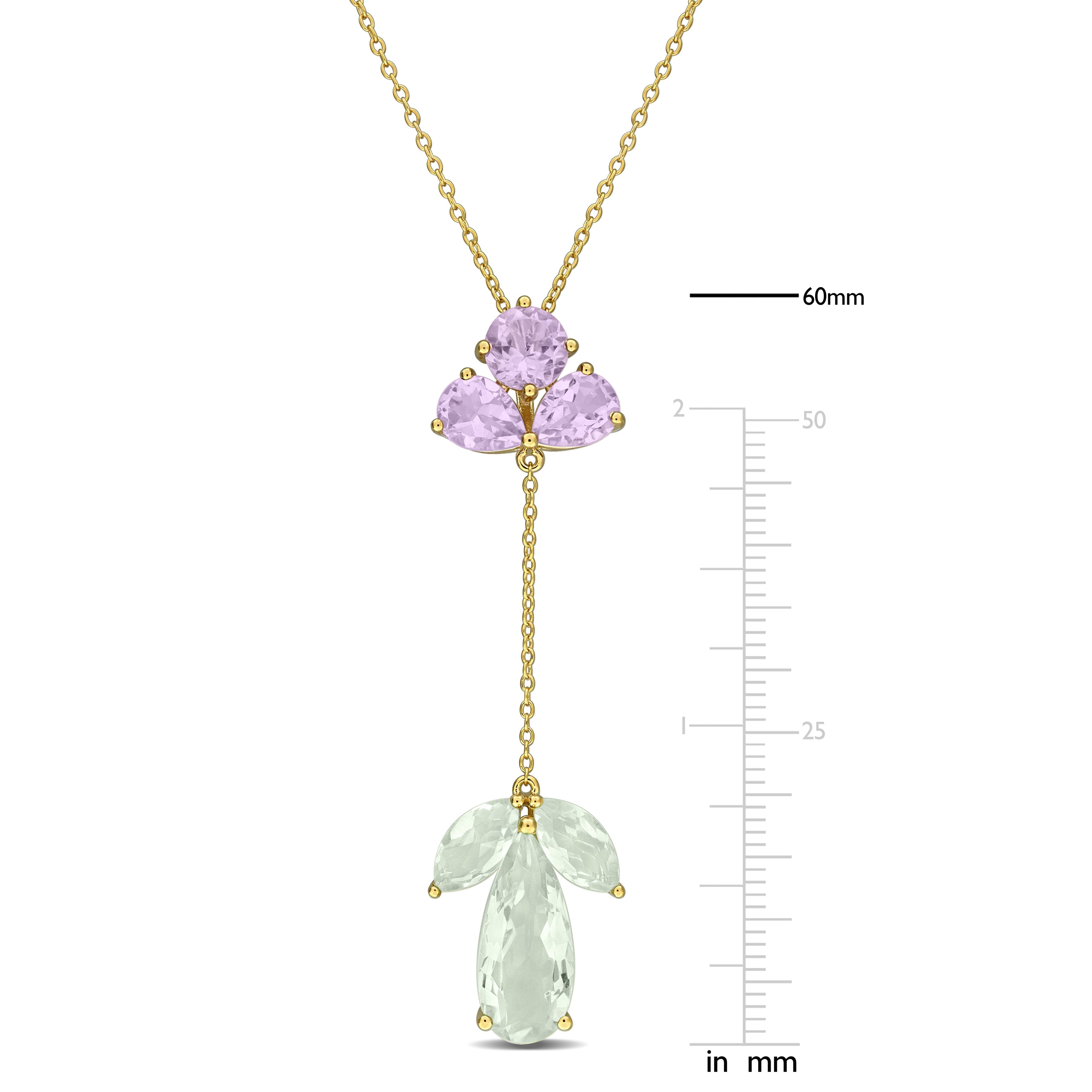 Quartz gemstone pendant necklace close-up showing high polish finish by Lord & Taylor