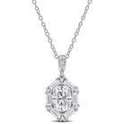 Sterling silver moissanite drop pendant necklace by Lord & Taylor, front view