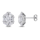 Sterling silver moissanite cluster stud earrings by Lord & Taylor, front view