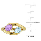 Lord & Taylor amethyst and topaz ring, close-up of gemstone setting