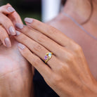 Two-stone ring worn on hand, lifestyle view
