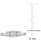 Lab-grown round diamond detail in sterling silver engagement ring by Lord & Taylor