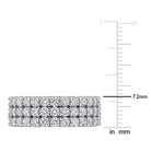 Close-up of round brilliant-cut lab-grown diamonds in triple-row ring by Lord & Taylor