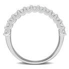 Sterling silver triple-row lab-grown diamond ring, angled view by Lord & Taylor