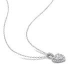 Lab-grown diamond heart halo pendant necklace by Lord & Taylor, detail of setting