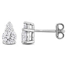 Sterling silver lab-grown diamond stud earrings, front view by Lord & Taylor