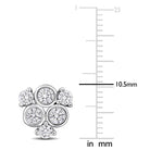 Lab-grown diamond cluster stud earrings showing butterfly back closure detail