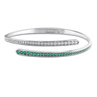 Sterling silver wrap bangle with created rubies, front view by Lord & Taylor