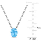 Blue topaz oval gemstone close-up showing 7x5mm stone and high-polish finish by Lord & Taylor