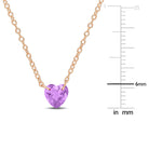 Heart gemstone necklace cable chain detail showing high polish finish by Lord & Taylor