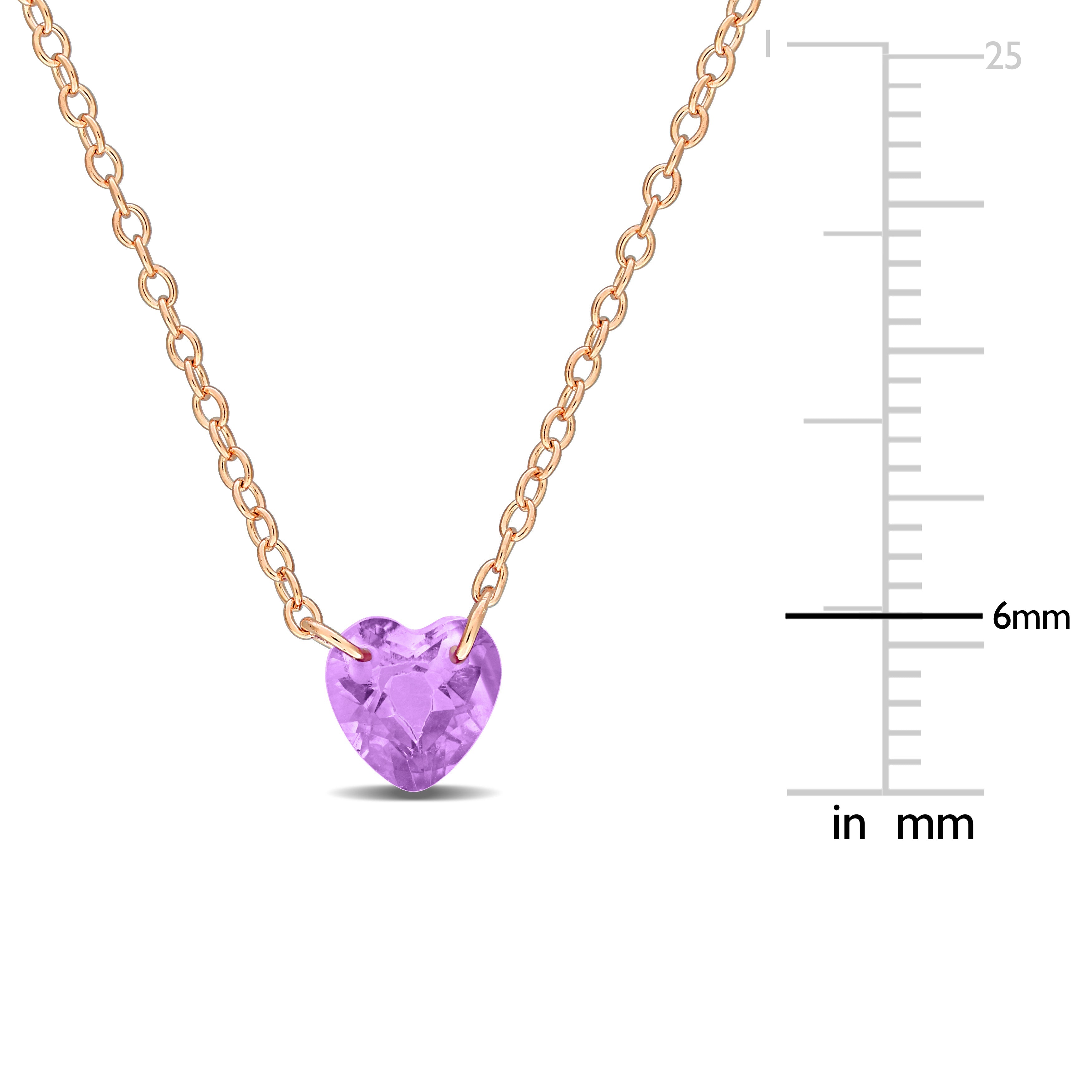 Heart gemstone necklace cable chain detail showing high polish finish by Lord & Taylor