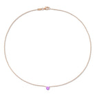 Amethyst heart pendant necklace detail view showing 6 x 6 mm gemstone by Lord & Taylor