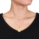 Yellow-plated sterling silver Taurus zodiac pendant necklace, front view by Lord & Taylor