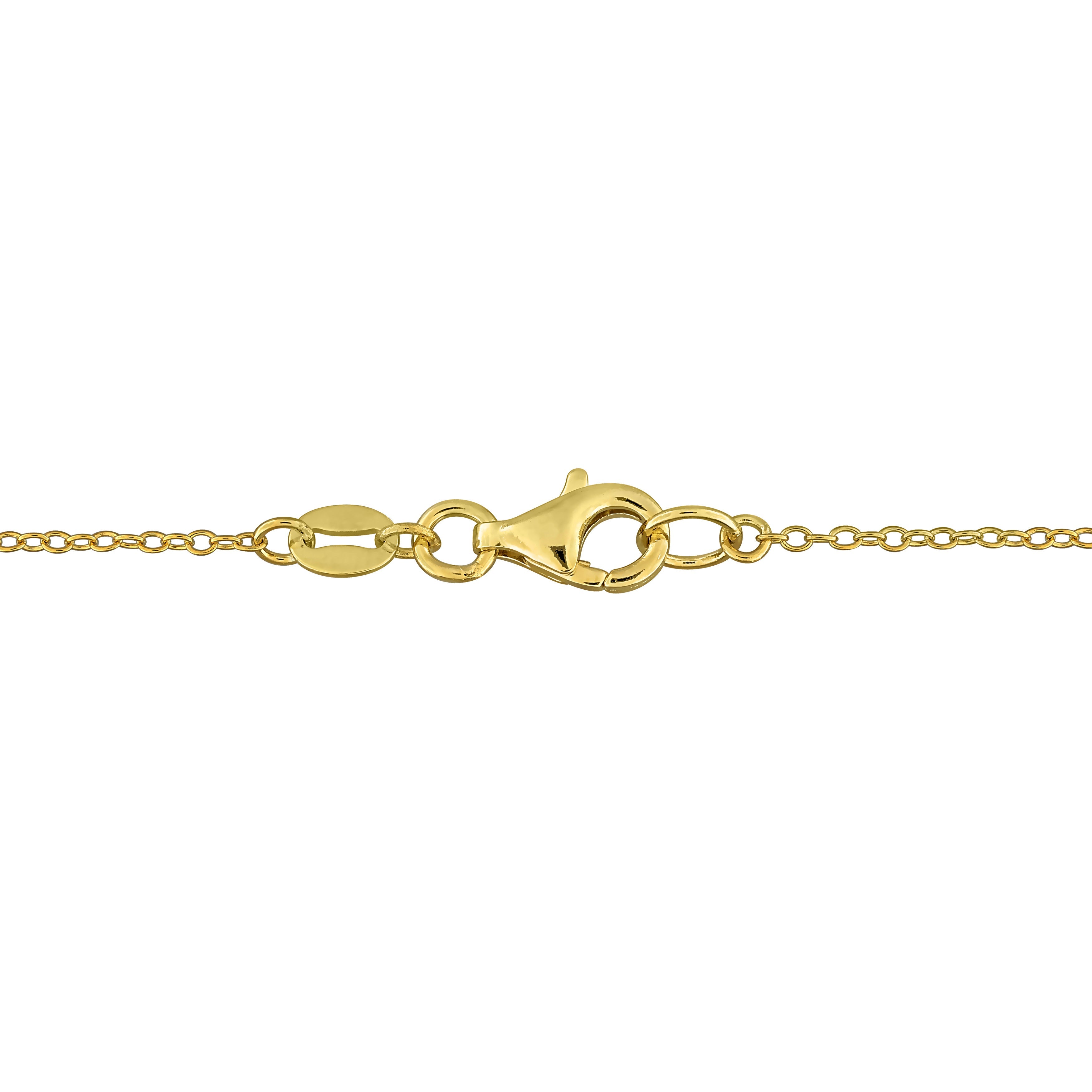 Yellow-plated initial pendant necklace back view showing cable chain and clasp by Lord & Taylor