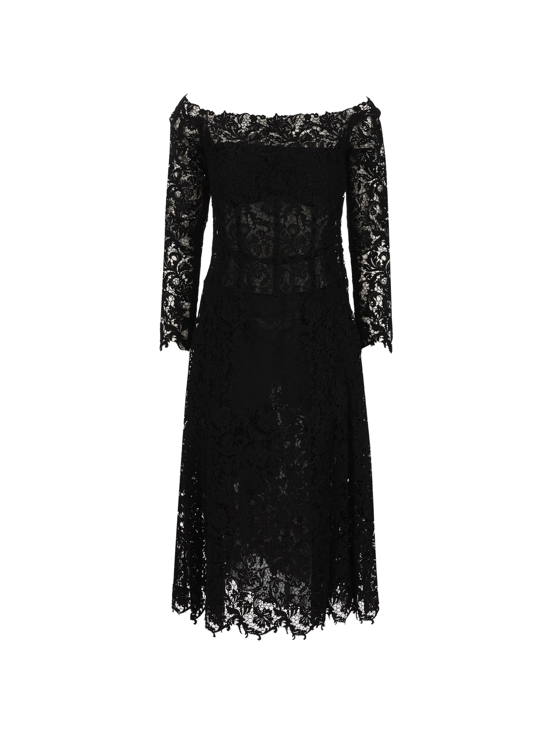 macrame dress black MACRAMé LACE Select Shoe size:40 90% polyester 10% elastane type: evening & cocktail dresses Final Sale Luxury Black