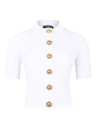 CREWNECK CARDIGAN Balmain WHITE 36