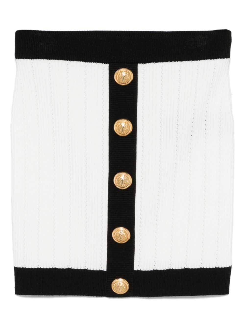 KNITTED BUTTONED MINI SKIRT Balmain WHITE 40