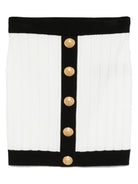 KNITTED BUTTONED MINI SKIRT Balmain WHITE 40