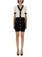 BLACK VISCOSE POLYESTER DRESSES Balmain BLACK 36