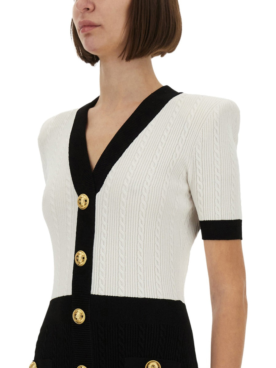 BLACK VISCOSE POLYESTER DRESSES Balmain