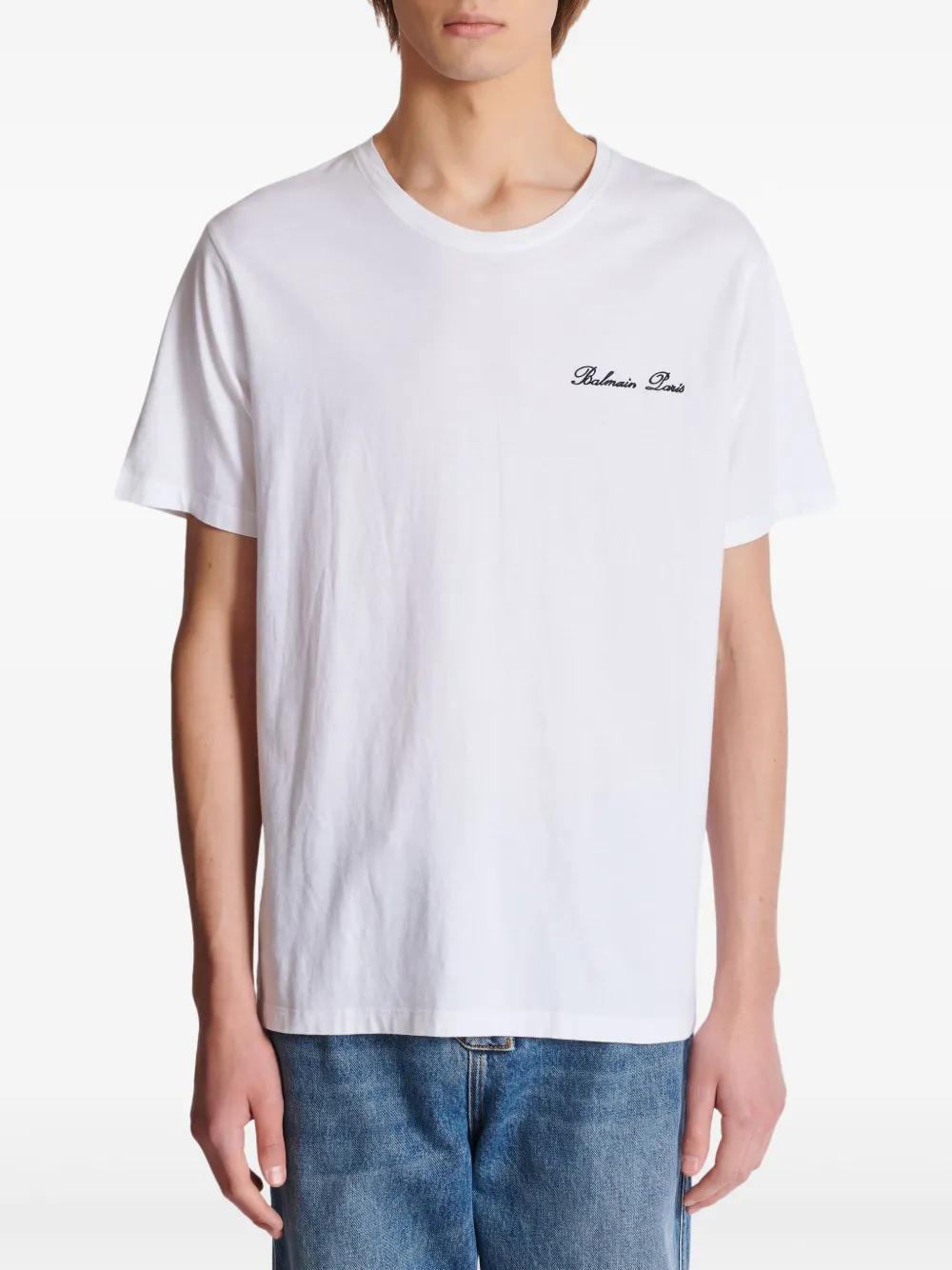 " SIGNATURE" EMBROIDERED T SHIRT REGULAR FIT Balmain
