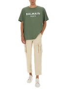 BEIGE COTTON TROUSERS Balmain