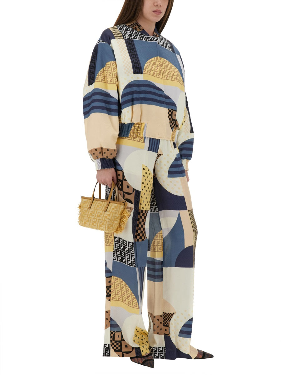 BLUE VISCOSE SILK JACKETS Fendi