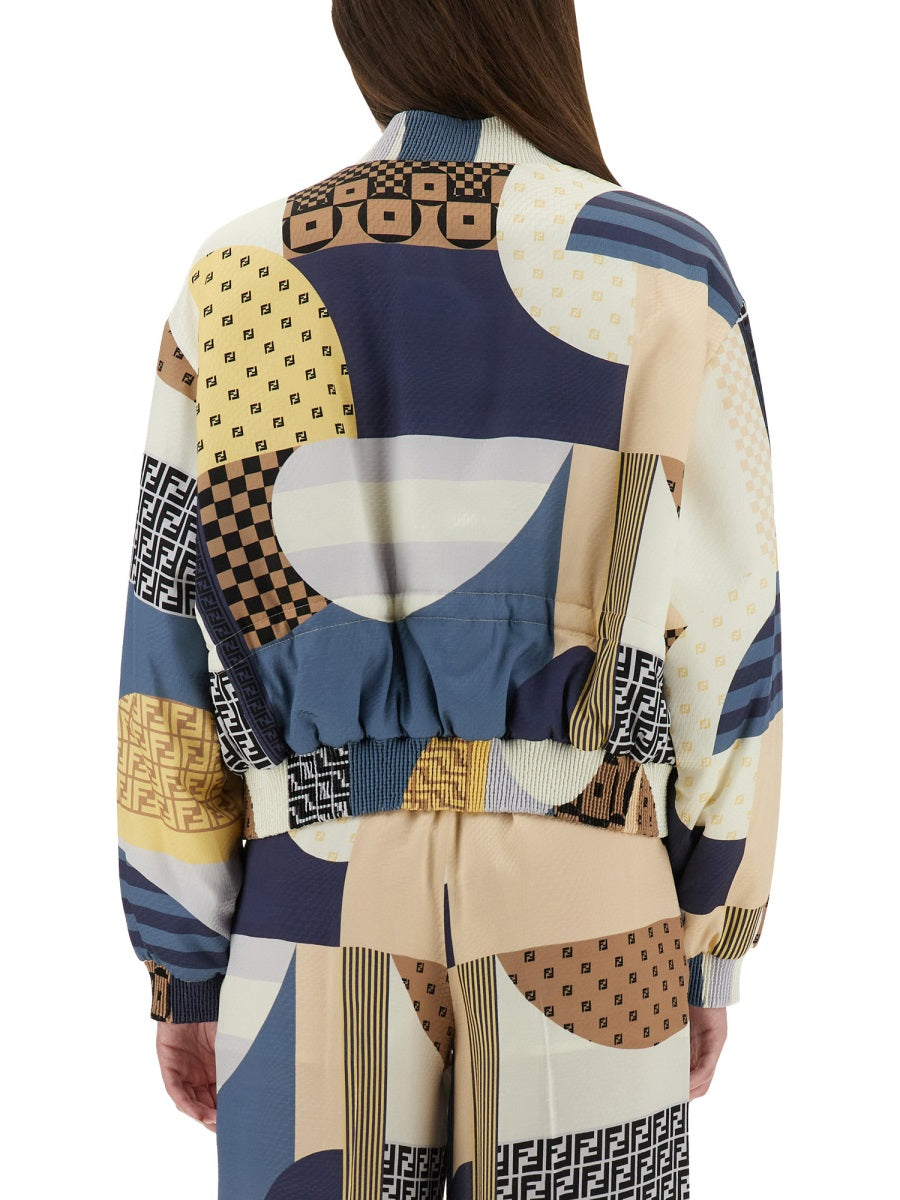 BLUE VISCOSE SILK JACKETS Fendi BLUE 42