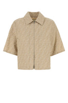 BEIGE COTTON LINEN SHIRTS Fendi BEIGE 42