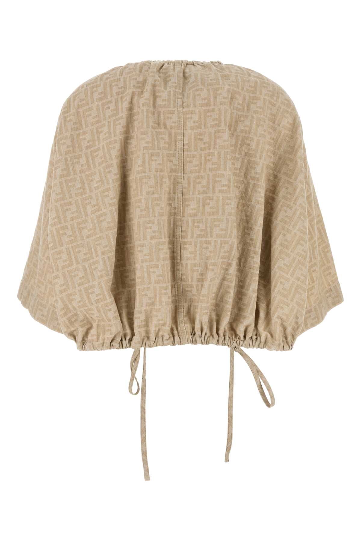 BEIGE COTTON LINEN JACKETS Fendi