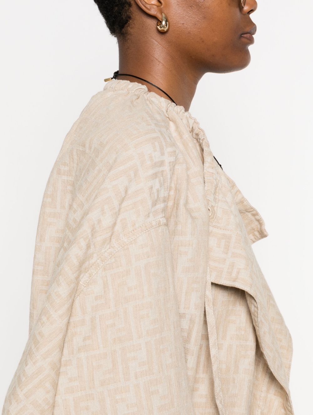 BEIGE COTTON LINEN JACKETS Fendi