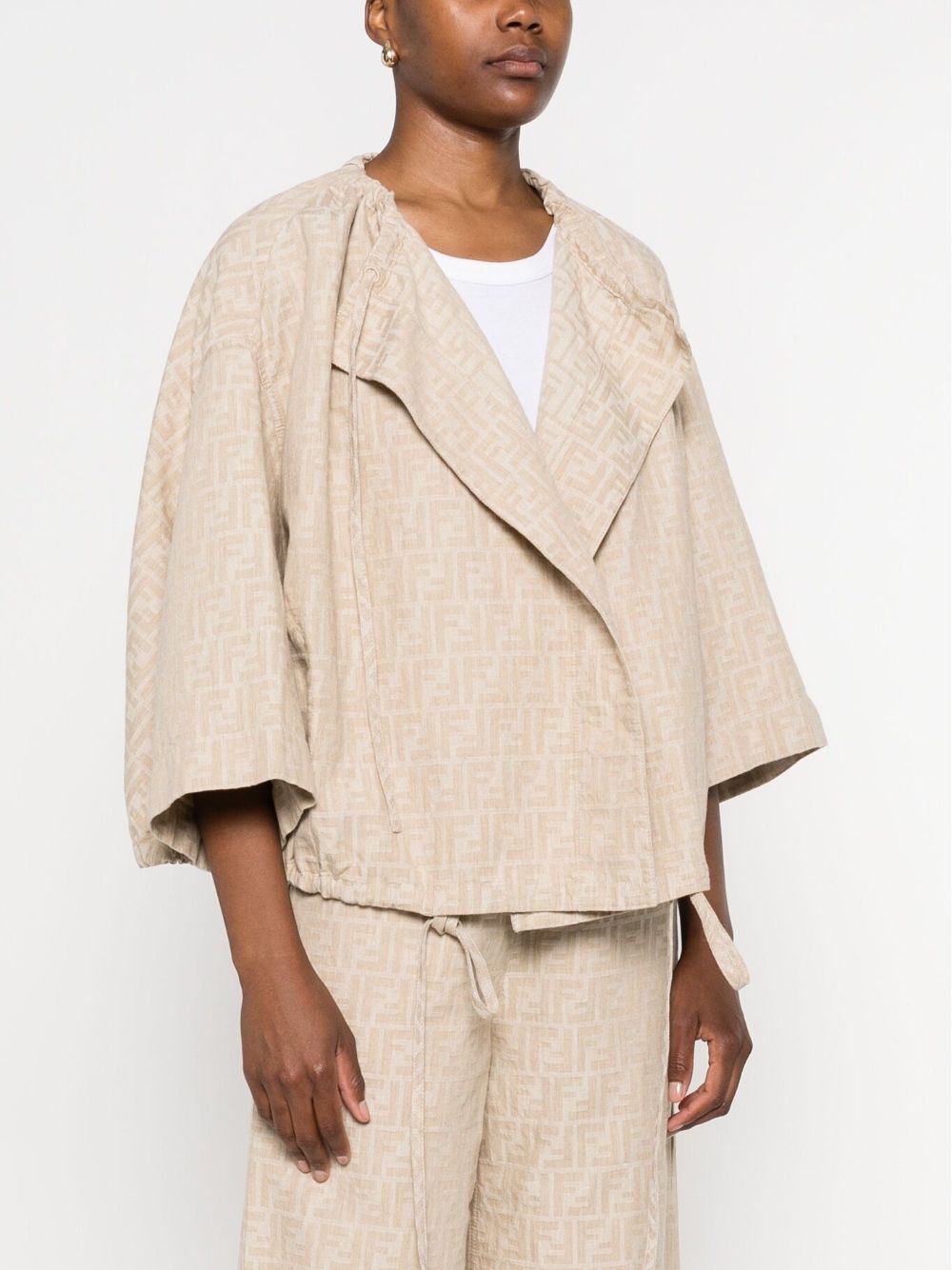 BEIGE COTTON LINEN JACKETS Fendi