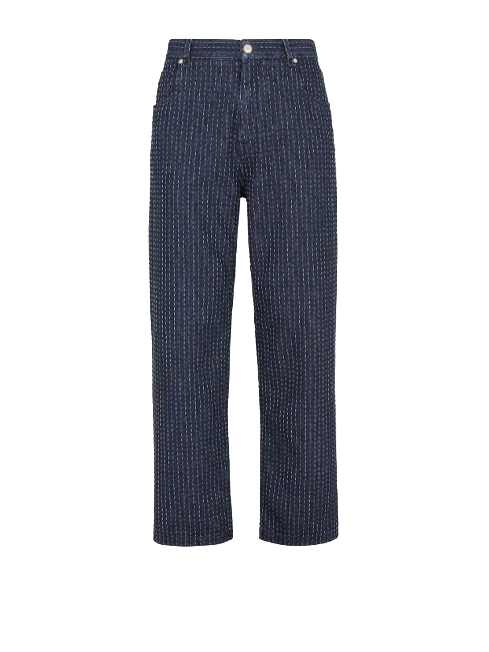 INDIGO COTTON BLEND JEANS Fendi INDIGO GREGGIO 33