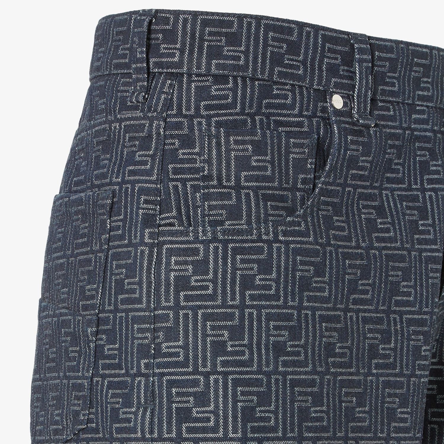 FF JACQUARD DENIM SHORTS Fendi